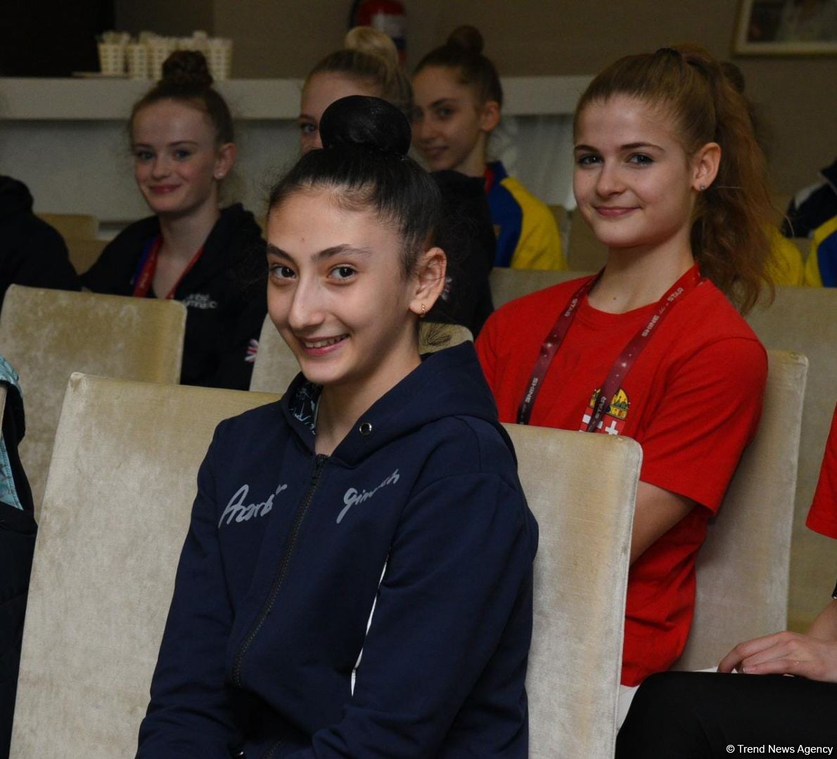 Azerbaijani team's coach meets with participants of Rhythmic Gymnastics European Championship in Baku (PHOTO)