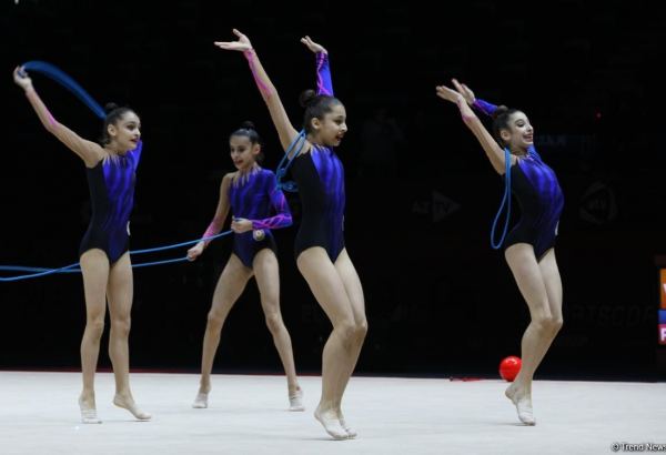 Azerbaijan's junior team in group exercises takes third in all-around at 39th European Rhythmic Gymnastics Championships in Baku