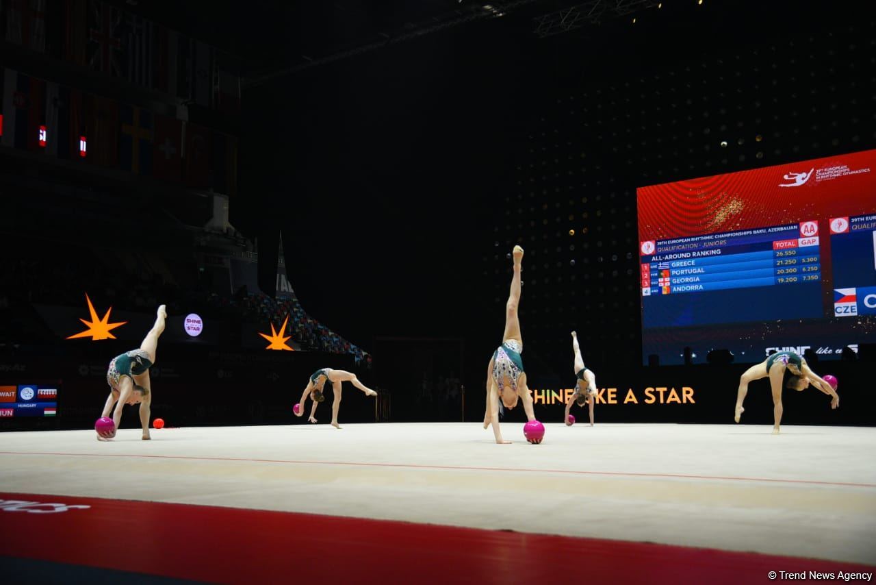 В Баку стартовали соревнования 39-го чемпионата Европы по художественной гимнастике (ФОТО)