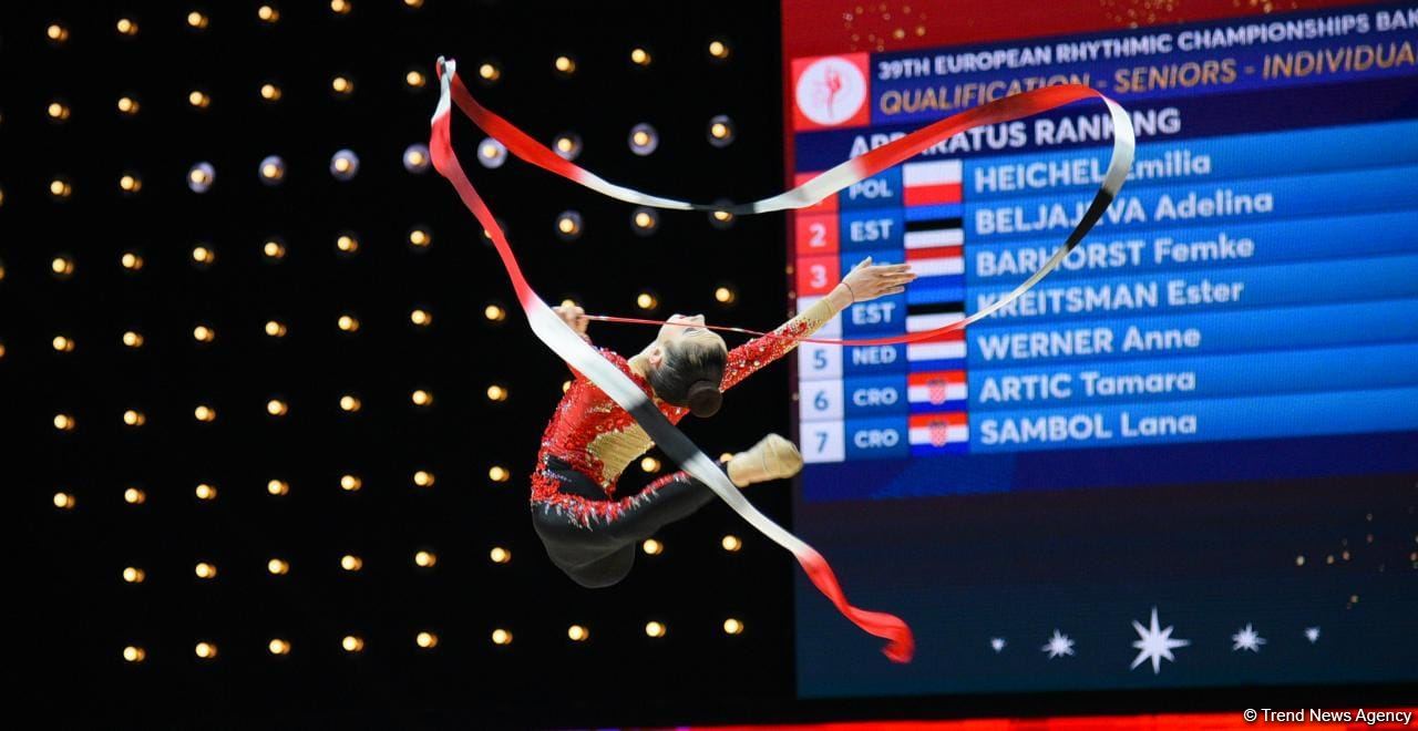 В Баку стартовал третий день соревнований 39-го чемпионата Европы по художественной гимнастике (ФОТО)