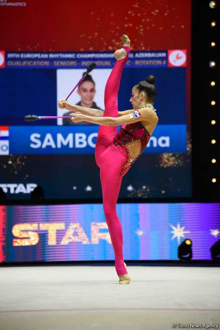В Баку стартовал третий день соревнований 39-го чемпионата Европы по художественной гимнастике (ФОТО)