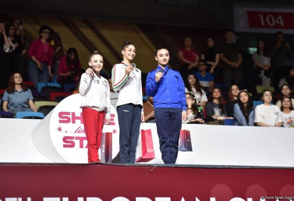 European Championship in Baku: awarding ceremony for winners in individual program (PHOTO)