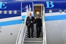Президент Ильхам Алиев и Первая леди Мехрибан Алиева прибыли с визитом в Литву (ФОТО)