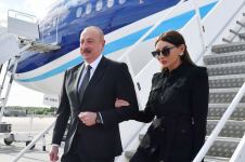Президент Ильхам Алиев и Первая леди Мехрибан Алиева прибыли с визитом в Литву (ФОТО)