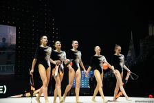 ЧЕ в Баку: "золото" в упражнениях с тремя лентами и двумя мячами выиграла команда Азербайджана (ФОТО)