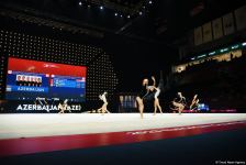 ЧЕ в Баку: "золото" в упражнениях с тремя лентами и двумя мячами выиграла команда Азербайджана (ФОТО)