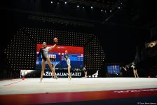ЧЕ в Баку: "золото" в упражнениях с тремя лентами и двумя мячами выиграла команда Азербайджана (ФОТО)