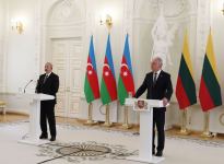 Президент Ильхам Алиев и Президент Гитанас Науседа выступили с заявлениями для прессы (ФОТО/ВИДЕО)