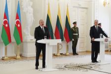 Президент Ильхам Алиев и Президент Гитанас Науседа выступили с заявлениями для прессы (ФОТО/ВИДЕО)