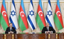 Президенты Азербайджана и Израиля выступили с заявлениями для прессы (ФОТО)