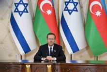Президенты Азербайджана и Израиля выступили с заявлениями для прессы (ФОТО)