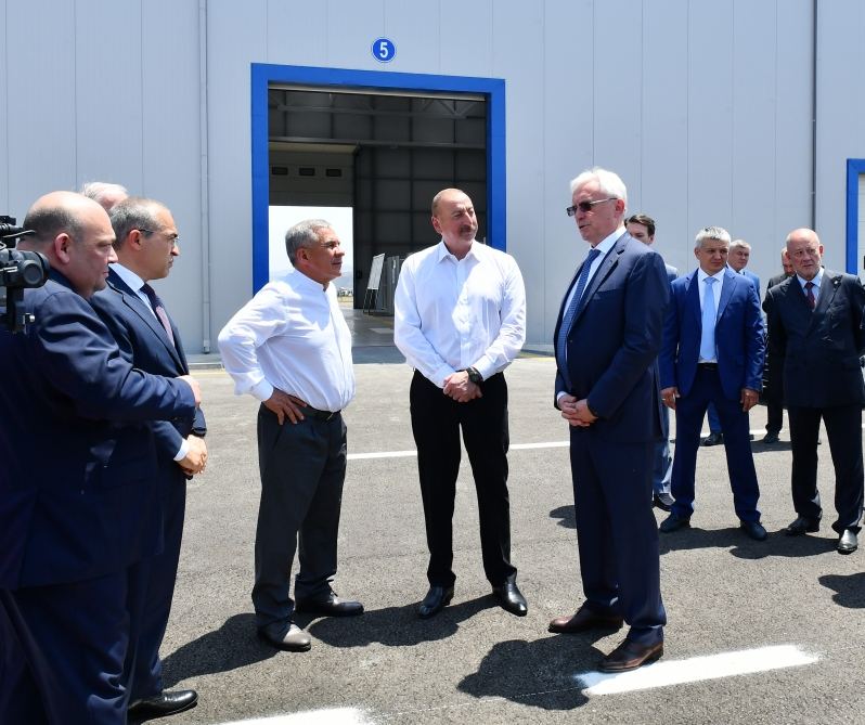 Президент Ильхам Алиев и Раис Республики Татарстан Рустам Минниханов приняли участие в открытии ООО «Авто Лизинг Азербайджан» в Промышленном парке «Экономическая зона Аразская долина» (ФОТО/ВИДЕО)