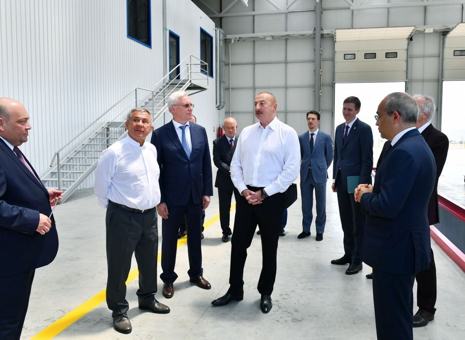 Президент Ильхам Алиев и Раис Республики Татарстан Рустам Минниханов приняли участие в открытии ООО «Авто Лизинг Азербайджан» в Промышленном парке «Экономическая зона Аразская долина» (ФОТО/ВИДЕО)