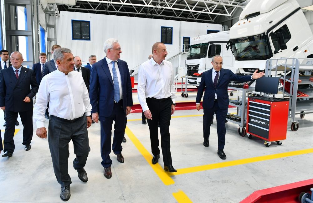 Президент Ильхам Алиев и Раис Республики Татарстан Рустам Минниханов приняли участие в открытии ООО «Авто Лизинг Азербайджан» в Промышленном парке «Экономическая зона Аразская долина» (ФОТО/ВИДЕО)