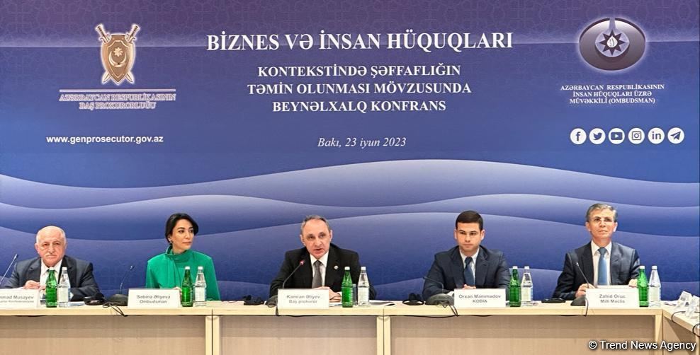 В Генпрокуратуре Азербайджана проходит международная конференция "Обеспечение прозрачности в контексте бизнеса и прав человека" (ФОТО)