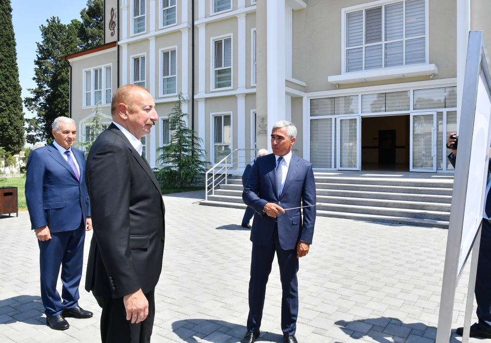 President Ilham Aliyev attends inauguration of new building of Serkar village children's music school in Samukh (PHOTO/VIDEO)