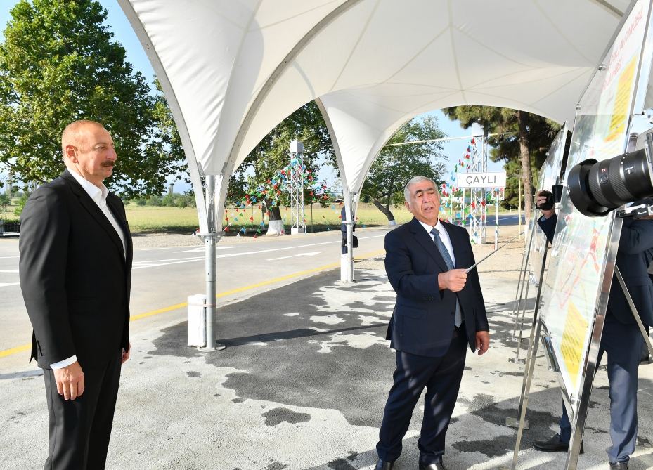 President Ilham Aliyev attends opening of Garapapag-Chayli highway (PHOTO)
