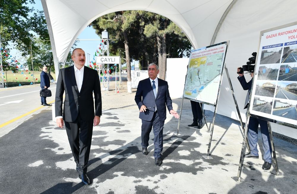 President Ilham Aliyev attends opening of Garapapag-Chayli highway (PHOTO)