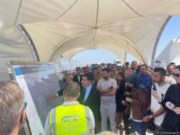 Members of diplomatic corps get acquainted with bridge construction over Khachin River in Azerbaijan's Aghdam (PHOTO)