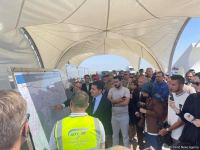 Members of diplomatic corps get acquainted with bridge construction over Khachin River in Azerbaijan's Aghdam (PHOTO)