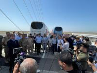 Members of diplomatic corps get acquainted with bridge construction over Khachin River in Azerbaijan's Aghdam (PHOTO)