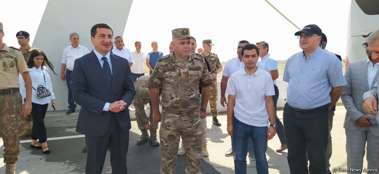 Members of diplomatic corps get acquainted with bridge construction over Khachin River in Azerbaijan's Aghdam (PHOTO)