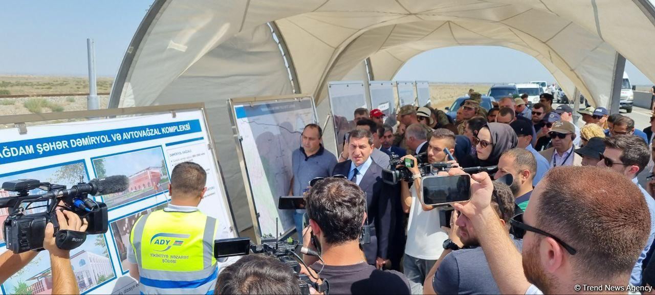 Members of diplomatic corps get acquainted with bridge construction over Khachin River in Azerbaijan's Aghdam (PHOTO)