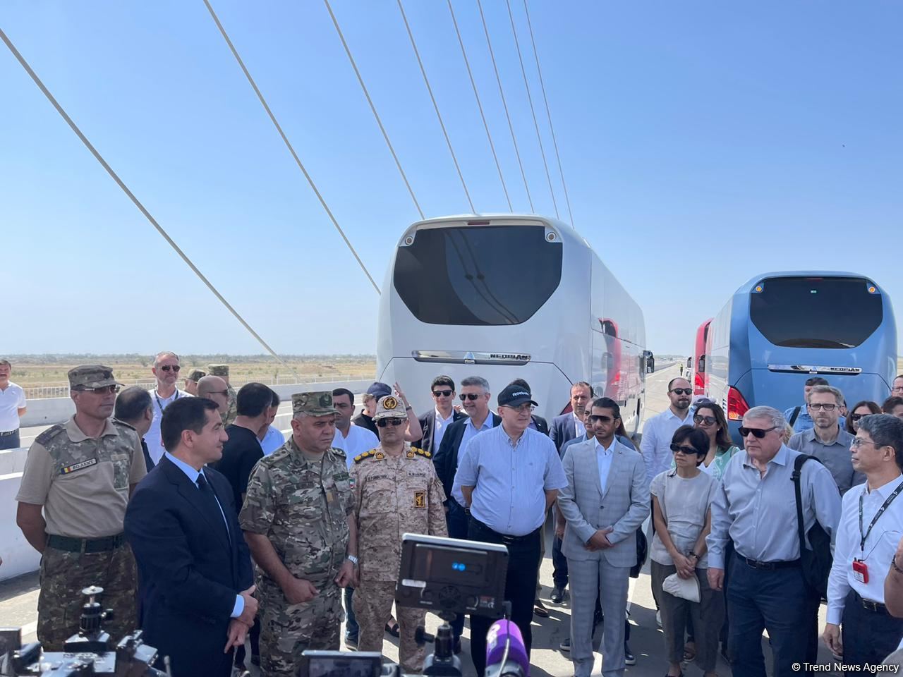 Members of diplomatic corps get acquainted with bridge construction over Khachin River in Azerbaijan's Aghdam (PHOTO)