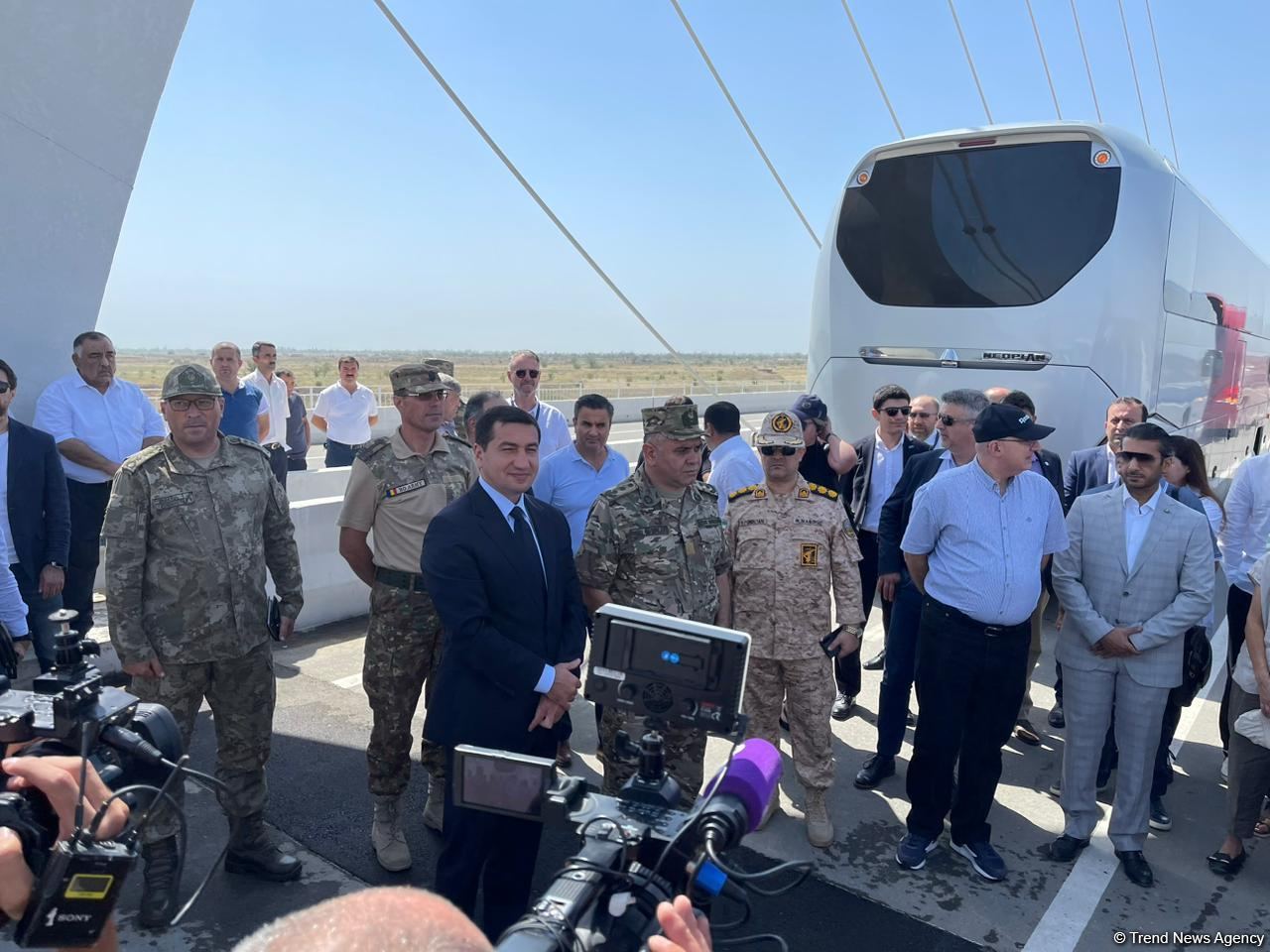 Members of diplomatic corps get acquainted with bridge construction over Khachin River in Azerbaijan's Aghdam (PHOTO)