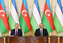 Президент Ильхам Алиев и Президент Шавкат Мирзиёев выступили с заявлениями для прессы (ФОТО)