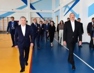 Президент Ильхам Алиев, Первая леди Мехрибан Алиева, Шавкат Мирзиёев и его супруга Зироатхон Мирзиёева приняли участие в открытии средней школы в Физули (ФОТО/ВИДЕО)