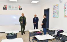 Президент Ильхам Алиев и Первая леди Мехрибан Алиева приняли участие в открытии после капитального ремонта полной средней школы номер 2 в Лачине (ФОТО)