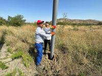 Проводится линия электропередачи на дороге Агдам-Ханкенди (ФОТО)