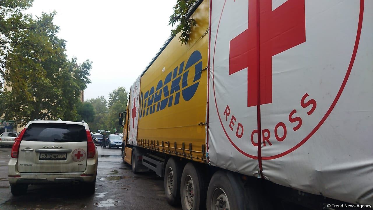 Food cargo from Russian Red Cross Society lingers for entry to Azerbaijan's Khankendi