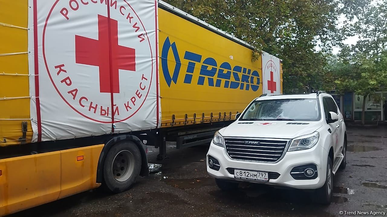 Food cargo from Russian Red Cross Society lingers for entry to Azerbaijan's Khankendi