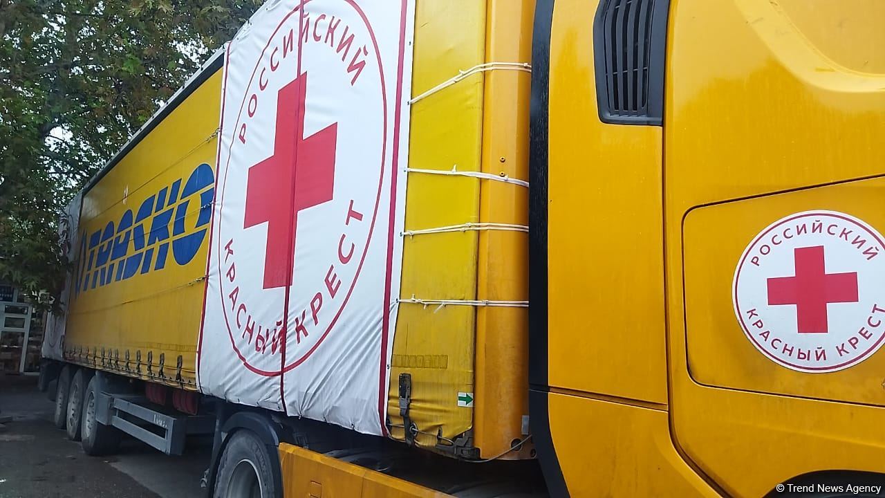 Food cargo from Russian Red Cross Society lingers for entry to Azerbaijan's Khankendi