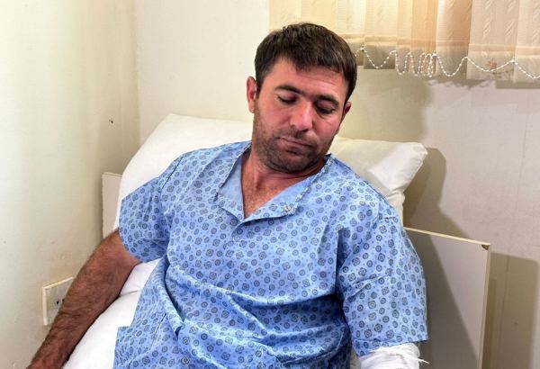 Azerbaijani civilian injured during Armenian terrorist attack, being treated in hospital (PHOTO)