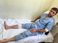 Azerbaijani civilian injured during Armenian terrorist attack, being treated in hospital (PHOTO)