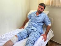 Azerbaijani civilian injured during Armenian terrorist attack, being treated in hospital (PHOTO)