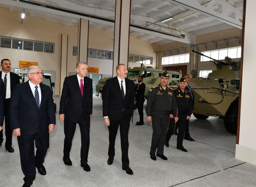 Президент Ильхам Алиев и Президент Реджеп Тайип Эрдоган приняли участие в открытии Нахчыванского восстановительно-промышленного военного комплекса (ФОТО)