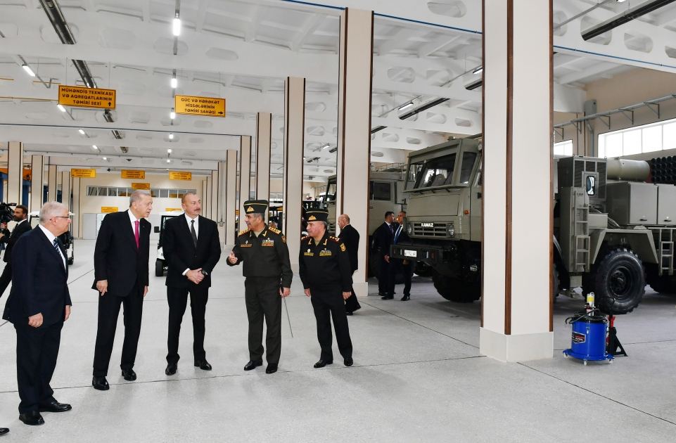Президент Ильхам Алиев и Президент Реджеп Тайип Эрдоган приняли участие в открытии Нахчыванского восстановительно-промышленного военного комплекса (ФОТО)