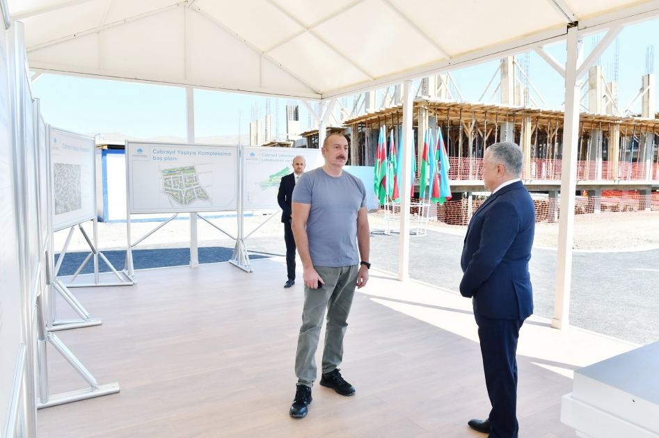 Президент Ильхам Алиев ознакомился со строительными работами в Джебраильском жилом комплексе (ВИДЕО/ФОТО)