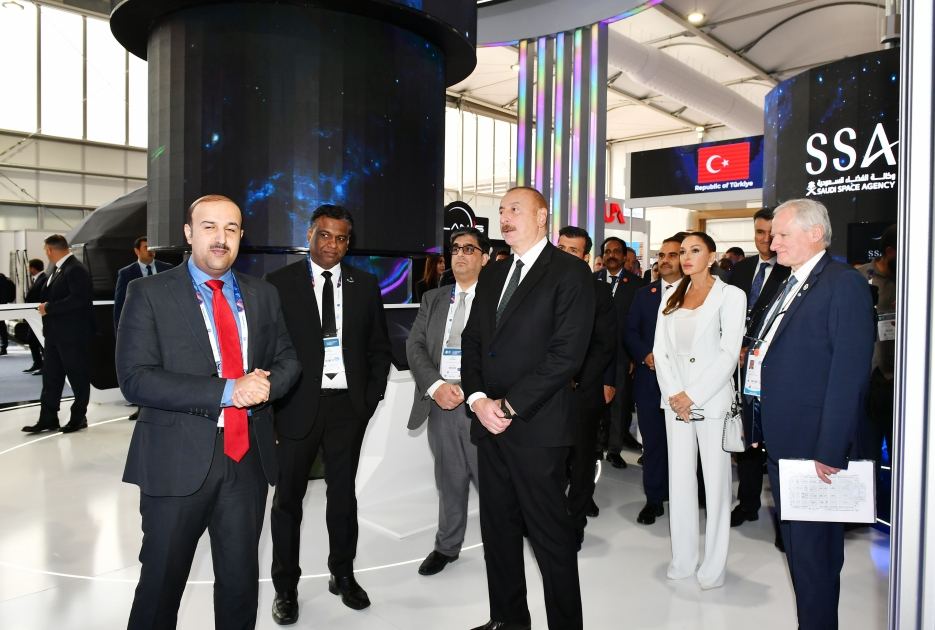 President Ilham Aliyev, First Lady Mehriban Aliyeva attend opening of exhibition within framework of 74th International Astronautical Congress (PHOTO/VIDEO)