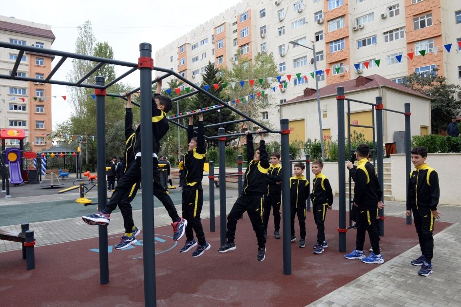 VP of Heydar Aliyev Foundation Leyla Aliyeva attends inauguration of another yard redeveloped under “Bizim həyət” project (PHOTO)