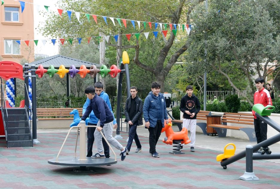 VP of Heydar Aliyev Foundation Leyla Aliyeva attends inauguration of another yard redeveloped under “Bizim həyət” project (PHOTO)