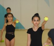 Юные гимнастки из Кюрдамира и Ширвана участвуют в учебно-тренировочных сборах в Национальной арене гимнастики в Баку (ФОТО)