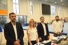В Баку проходят соревнования чемпионата Азербайджана по прыжкам на батуте и акробатической дорожке (ФОТО)