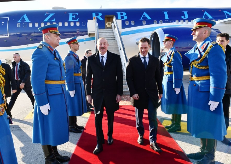 Президент Ильхам Алиев прибыл с рабочим визитом в Сербию (ФОТО/ВИДЕО)