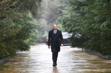 Президент Ильхам Алиев посетил могилу общенационального лидера Гейдара Алиева (ФОТО/ВИДЕО)