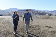 President Ilham Aliyev, First Lady Mehriban Aliyeva visit Girmizi Bazar settlement in Khojavand district (PHOTO/VIDEO)